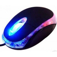 Оптична USB мишка с компактен дизайн и светлина
